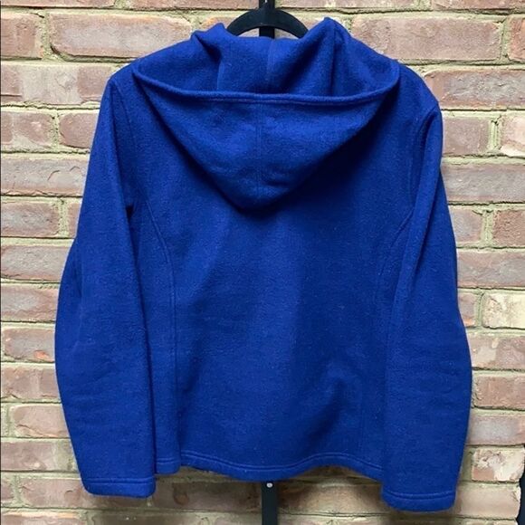 Talbots Navy Fleece Hooded Full Zip Jacket - Picture 3 of 6